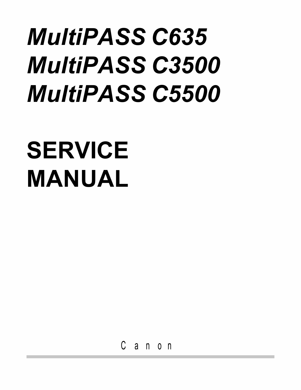 Canon MultiPASS MP-C635 C3500 C5500 Service Manual-1